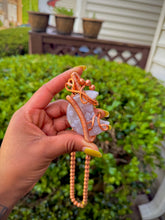 Load image into Gallery viewer, Flower Agate Crescent Neck Peace VI