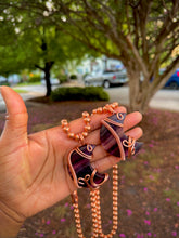 Load image into Gallery viewer, Purple Fluorite Crescent Moon Necklace
