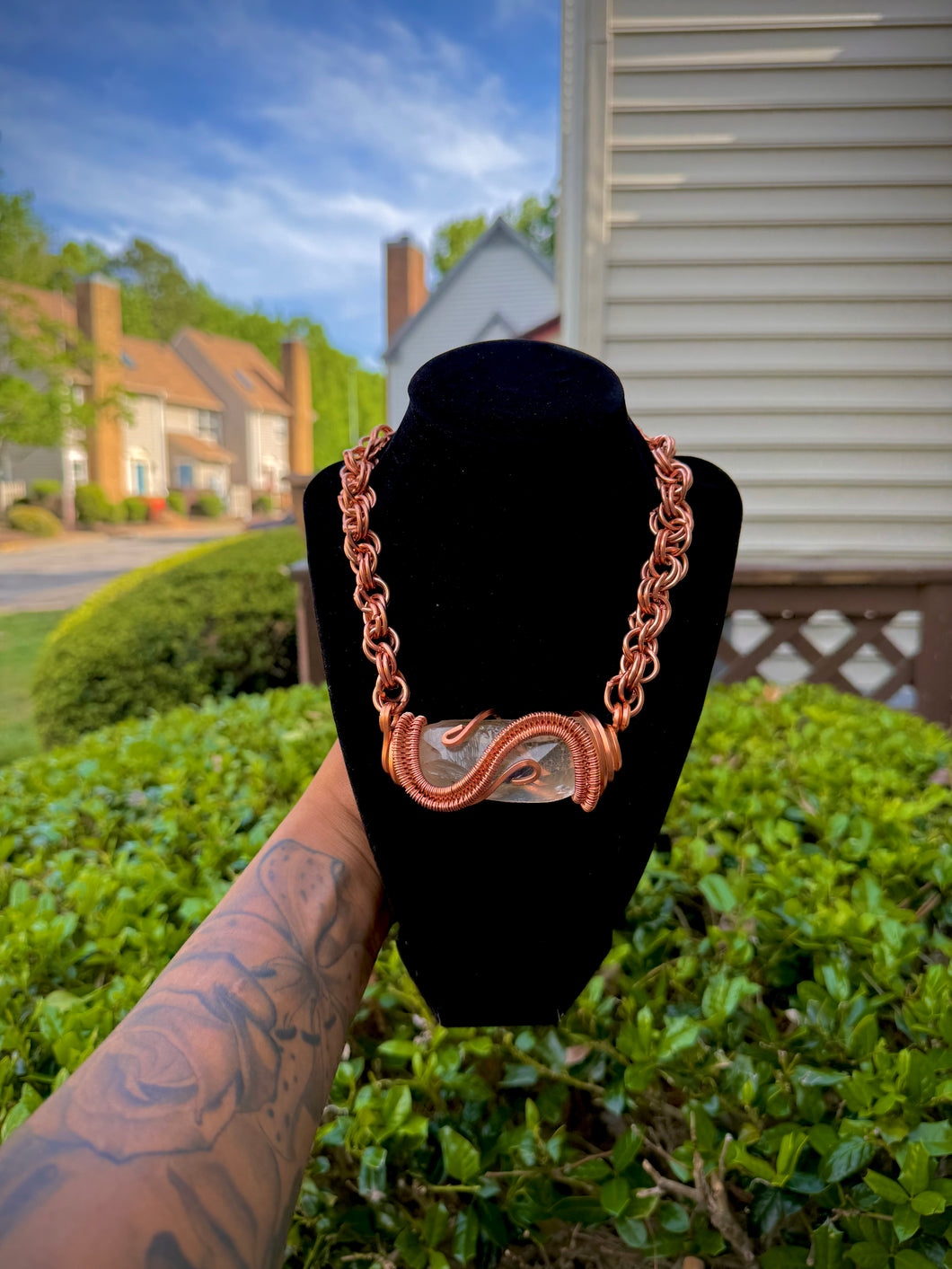 Clear Quartz Neck Peace