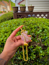 Load image into Gallery viewer, Rose Quartz Moon Neck Peace III

