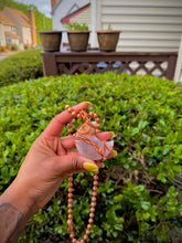 Load image into Gallery viewer, Flower Agate Crescent Neck Peace
