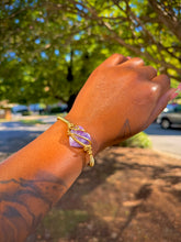 Load image into Gallery viewer, Amethyst Heart Cuff Bracelet
