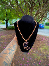 Load image into Gallery viewer, Purple Fluorite Crescent Moon Necklace

